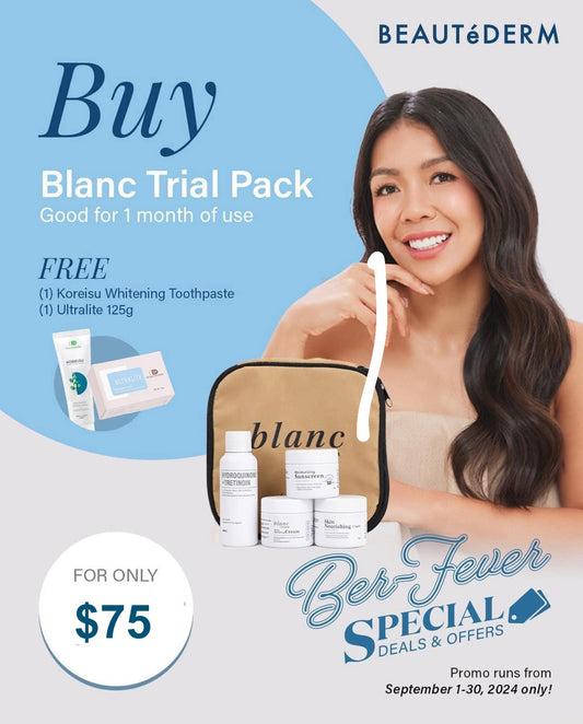 Blanc Trial Set (60ml toner and 10gram creams, 1 month use) with FREEBIES