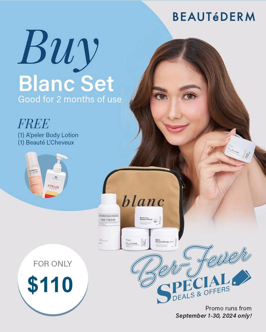 Blanc Set (120 ml Toner and 20gm creams, good for 2 months use) with FREEBIES