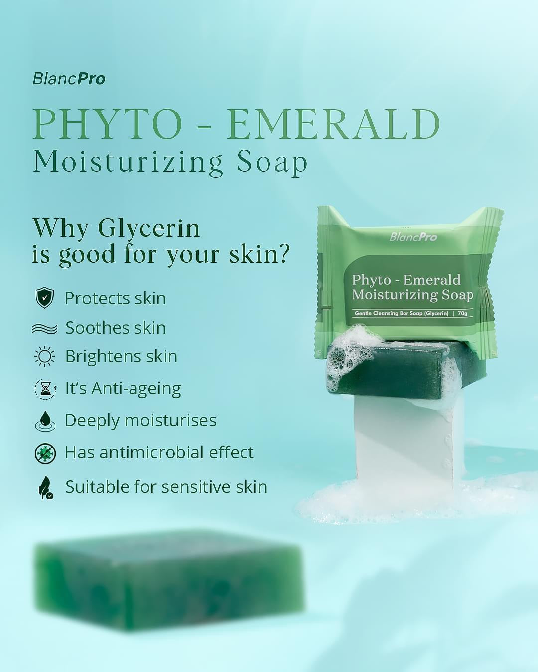 BlancPRO Phyto-Emerald Moisturizing Soap 70g