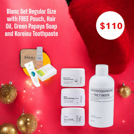 Blanc Set Regular Size  (120 ml Toner and 20gm creams, good for 2 months use) with FREEBIES