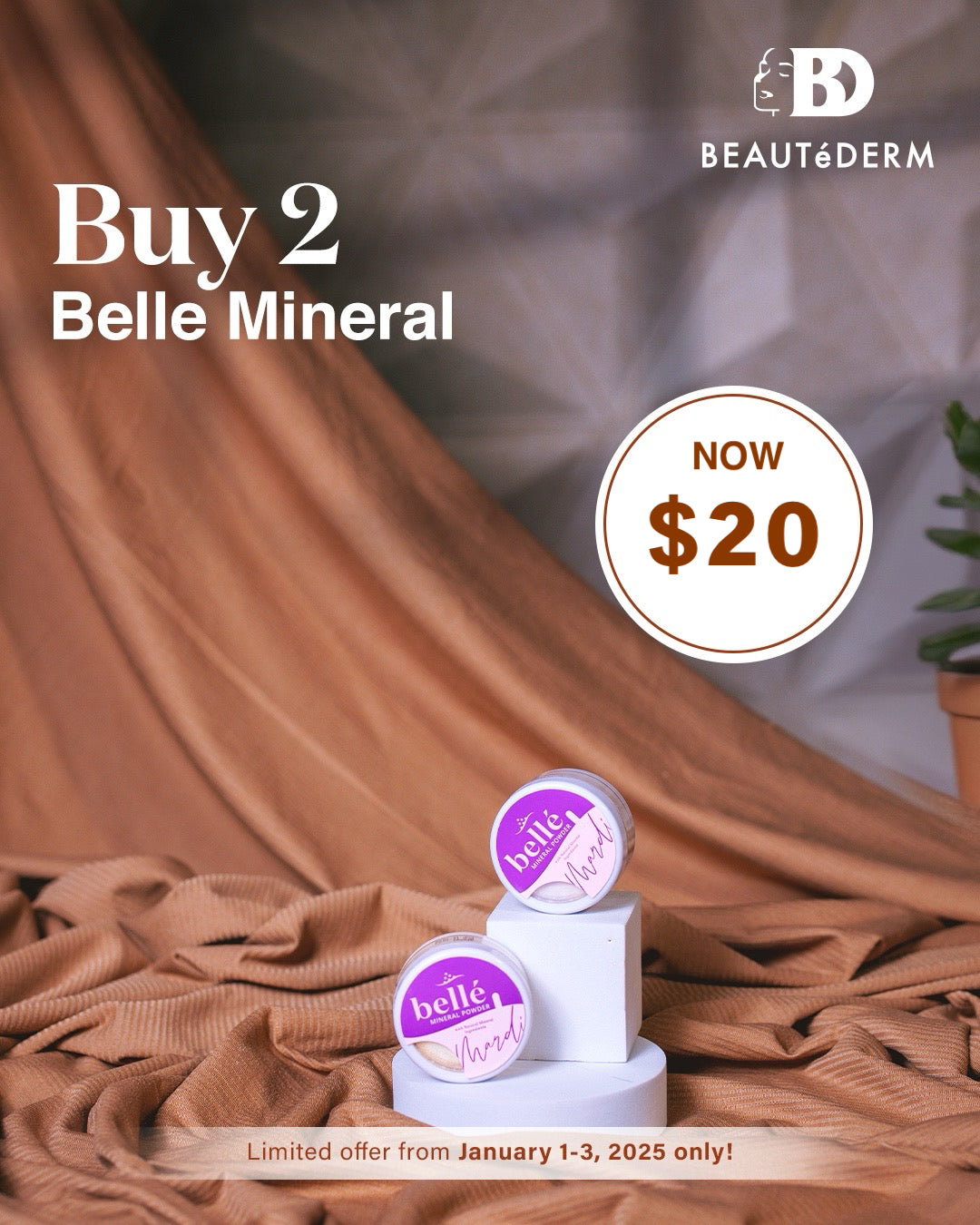 Mardi Belle Mineral Powder 10 grams  (Skintone or Beige) BUY 1 GET 1 FREE