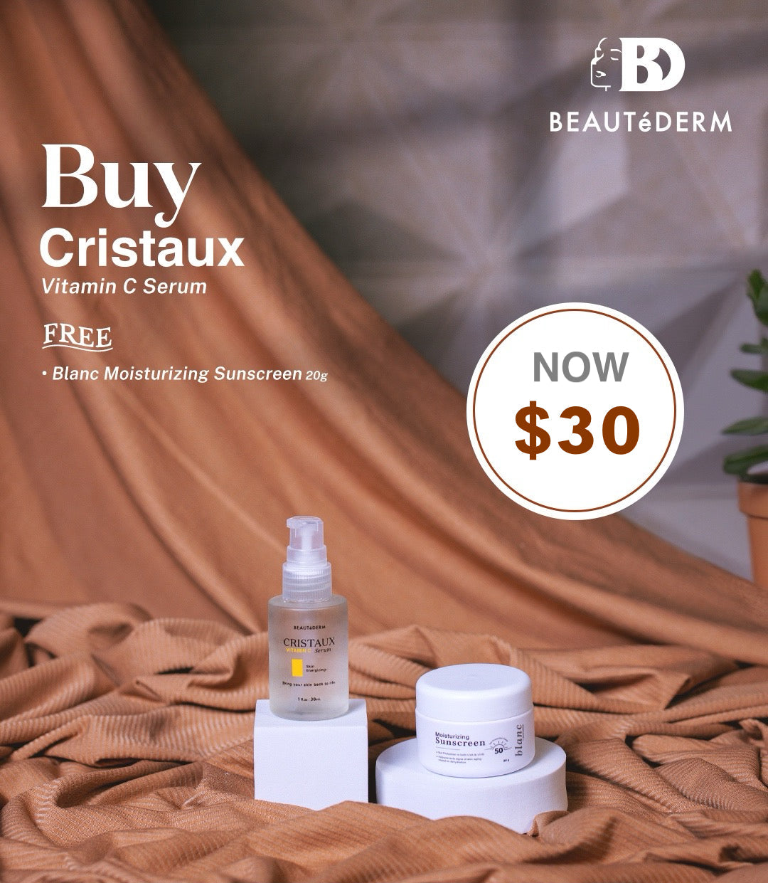 Cristaux Vitamin C Serum 30ML with FREEBIE