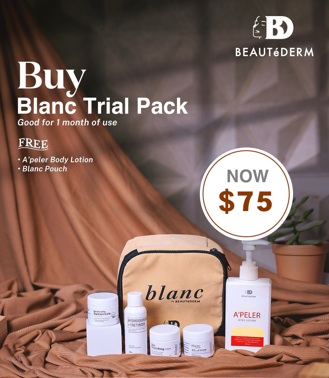 Blanc Trial Set (60ml toner and 10gram creams, 1 month use) with FREEBIES