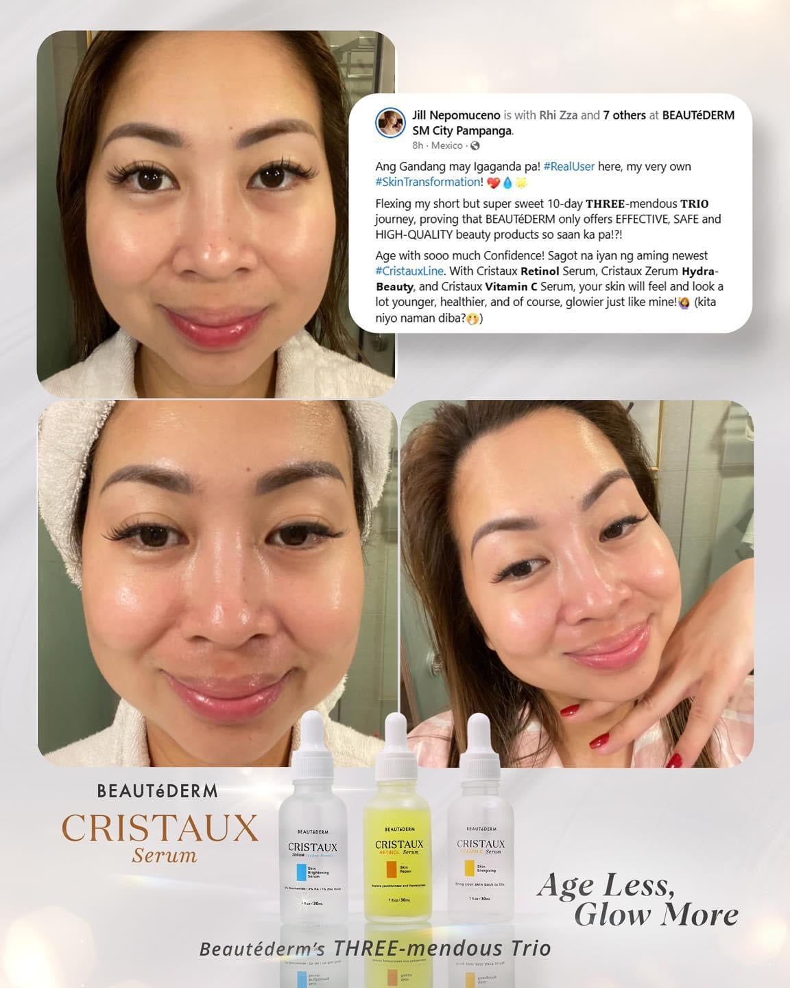 3 Cristaux Serums with Free (2) Day Cream 20g and (1) Night Cream 2 20g + Lara pouch