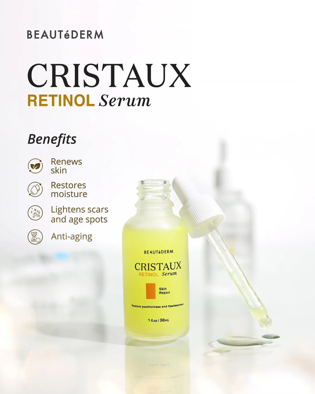 Cristaux Retinol Serum 30ml with FREE Night cream 2 (10grams)